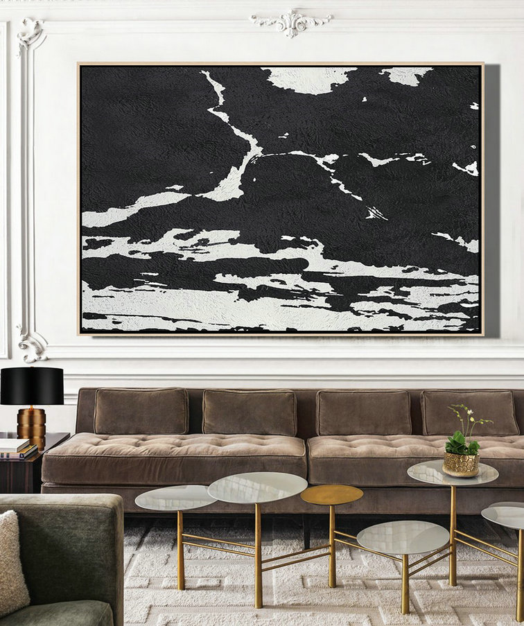 Living Room Wall Art,Oversized Horizontal Minimal Art On Canvas - Large Canvas Art